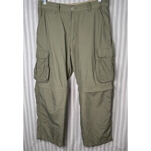 Rugged Exposure Men's Pants Size Med Green Convertible Zip-Off Hiking Outdoor